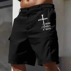 Discount OUKU Men's Cargo Shorts Work Shorts Elastic Waist Multi Pocket Letter Cross Knee Length Sports Outdoor Casual Camping & Hiking Classic Shorts Black Army Green Micro-elastic
