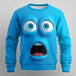 Clearance OUKU Men's Cartoon 3D Sweatshirt Sweatshirt Long Sleeve Sweatshirt Crew Neck Casual Punk & Gothic 3D Print Party Streetwear All Seasons