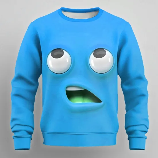 Online OUKU Men's Cartoon 3D Sweatshirt Sweatshirt Long Sleeve Sweatshirt Crew Neck Exaggerated Casual 3D Print Party Streetwear All Seasons