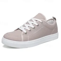 Online OUKU Men's Casual Canvas Sneakers – Lightweight Lace-Up Shoes with Durable Sole for Everyday Wear and Outdoor Activities
