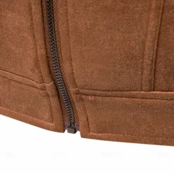 Hot OUKU Men's Casual Jacket Brown Suede Jacket Casual Daily Sexy Fall & Winter Solid / Plain Color Casual Lapel Regular Black Yellow Green Gray Jacket