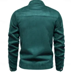 Outlet OUKU Men's Casual Jacket Suede Jacket Casual Daily Windbreaker Sexy Fall & Winter Solid / Plain Color Casual Collarless Regular Black Yellow Green Gray Jacket