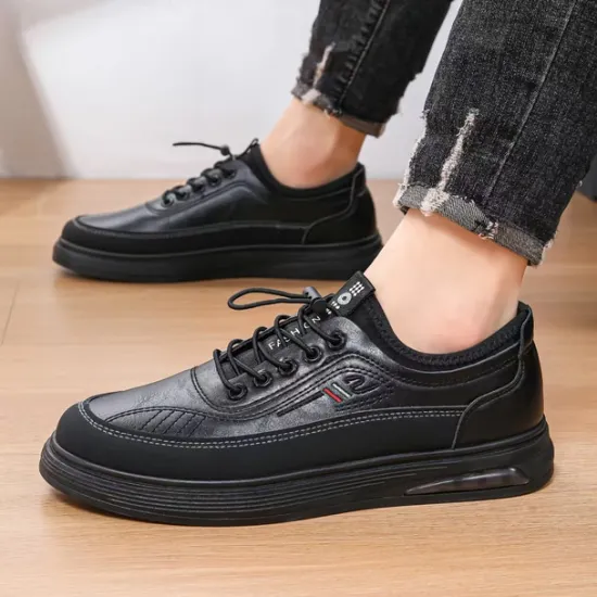 Best OUKU Men's Casual Lace-Up Shoes in Brown with Black Accents, Durable Design for Everyday Wear and Outdoor Activities