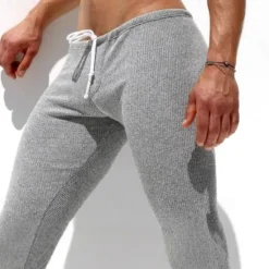 Best OUKU Men's Casual Pants Drawstring Plain Comfort Breathable Casual Daily Casual Micro-elastic Gray