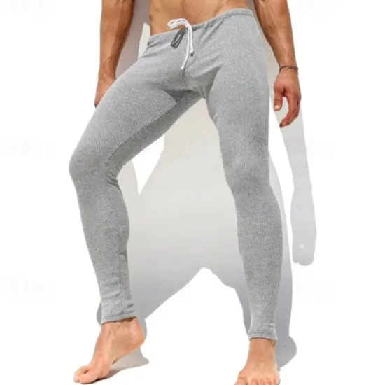 Best OUKU Men's Casual Pants Drawstring Plain Comfort Breathable Casual Daily Casual Micro-elastic Gray