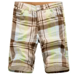 Best OUKU Men's Chino Shorts Bermuda shorts Work Shorts Pocket Print Lattice Comfort Outdoor Daily Going out Cotton Blend Fashion Streetwear Yellow Pink Khaki