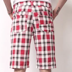 Best OUKU Men's Chino Shorts Bermuda shorts Work Shorts Pocket Print Lattice Comfort Outdoor Daily Going out Cotton Blend Fashion Streetwear Yellow Pink Khaki