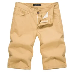 Clearance OUKU Men's Chino Shorts Bermuda shorts Work Shorts Pocket Plain Comfort Breathable Knee Length Outdoor Casual Daily Fashion Streetwear Blue Khaki