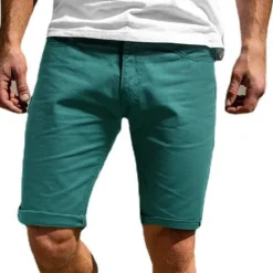 Clearance OUKU Men's Chino Shorts Bermuda shorts Work Shorts Pocket Plain Comfort Breathable Knee Length Outdoor Casual Daily Fashion Streetwear Blue Khaki