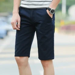 OUKU Men's Chino Shorts Bermuda shorts Work Shorts Pocket Plain Comfort Soft Knee Length Outdoor Casual Daily Fashion Streetwear Black Wine