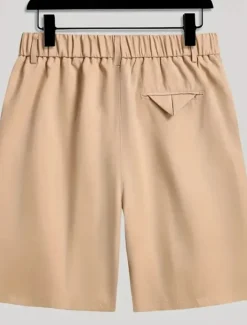 Online OUKU Men's Chinos Chino Shorts Buttons Pocket Plain Comfort Formal Party Work Fashion Classic Style Black Khaki Micro-elastic