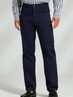 Sale OUKU Men's Chinos Solid Color Full Length Outdoor Vacation Home Vacation Vintage Navy Blue Khaki Micro-elastic
