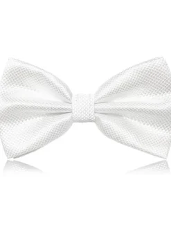 Best OUKU Men's Classic Bow Ties On Formal Solid Tuxedo Bowtie Wedding Party Work Bow Tie - Plaid