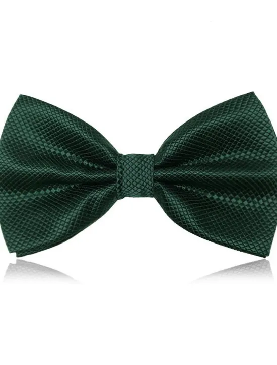 Sale OUKU Men's Classic Bow Ties On Formal Solid Tuxedo Bowtie Wedding Party Work Bow Tie - Plaid 1 PC