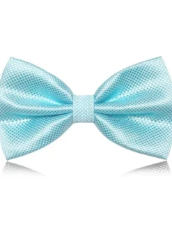 Sale OUKU Men's Classic Bow Ties On Formal Solid Tuxedo Bowtie Wedding Party Work Bow Tie - Plaid 1 PC