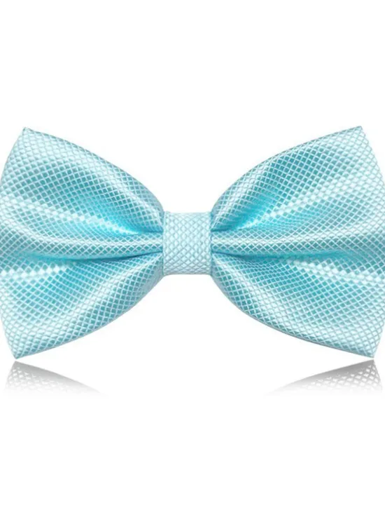 Sale OUKU Men's Classic Bow Ties On Formal Solid Tuxedo Bowtie Wedding Party Work Bow Tie - Plaid 1 PC