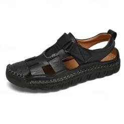 Best OUKU Men's Closed-Toe Suede Sandals - Lightweight Breathable Design with Adjustable Strap, Ideal for Summer Casual and Outdoor Activities