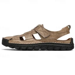 Best OUKU Men's Closed-Toe Suede Sandals - Lightweight Breathable Design with Adjustable Strap, Ideal for Summer Casual and Outdoor Activities
