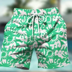 Hot OUKU Men's Coconut Tree Flower / Floral Swim Trunks Swim Shorts Board Shorts Mid Waist Hawaiian Casual Holiday Beach Drawstring with Mesh lining Elastic Waist Designer Clothing Apparel