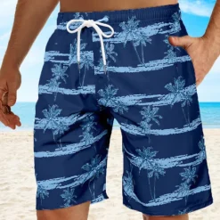 Discount OUKU Men's Coconut Tree Sunset Board Shorts Swim Shorts Swim Trunks Mid Waist Hawaiian Boho Holiday Beach Drawstring with Mesh lining Elastic Waist Designer Clothing Apparel