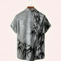 Clearance OUKU Men's Coconut Tree Tropical Plants Summer Hawaiian Shirt Button Up Shirt Aloha Shirt Short Sleeve Hawaiian Holiday Beach Wear Summer Spring Turndown 3D Print Collared Shirts Front One Pocket Yellow
