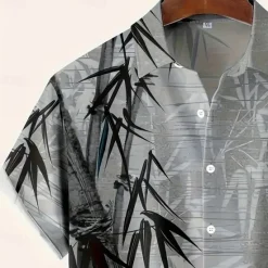 Clearance OUKU Men's Coconut Tree Tropical Plants Summer Hawaiian Shirt Button Up Shirt Aloha Shirt Short Sleeve Hawaiian Holiday Beach Wear Summer Spring Turndown 3D Print Collared Shirts Front One Pocket Yellow