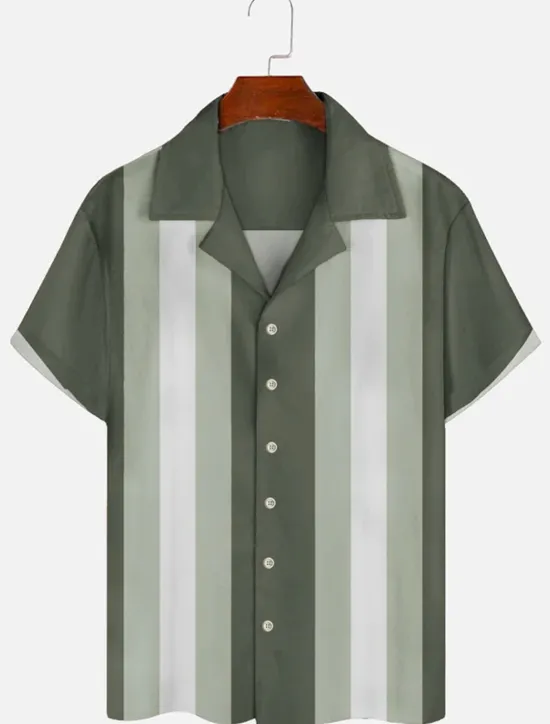 Discount OUKU Men's Color Block Geometric Pattern Shirt Summer Shirt Casual Shirt Short Sleeve Fashion 1950s Casual Vacation Daily Going out Summer Camp Collar Print Black Blue Orange Green