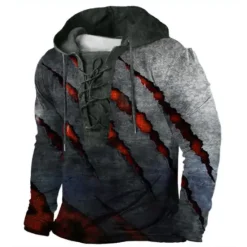Clearance OUKU Men's Color Block Graphic Prints Hoodie Hoodies Sweatshirt Streetwear Designer Long Sleeve Hooded Casual Daily Sports Black White Lace up Print Spring & Fall Designer