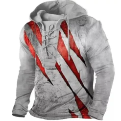 Clearance OUKU Men's Color Block Graphic Prints Hoodie Hoodies Sweatshirt Streetwear Designer Long Sleeve Hooded Casual Daily Sports Black White Lace up Print Spring & Fall Designer