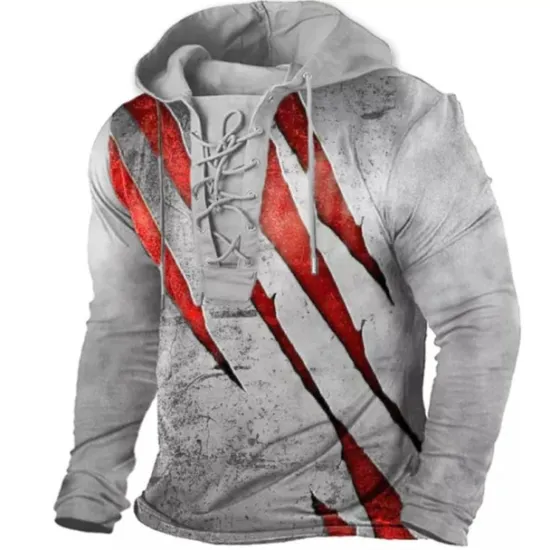 Clearance OUKU Men's Color Block Graphic Prints Hoodie Hoodies Sweatshirt Streetwear Designer Long Sleeve Hooded Casual Daily Sports Black White Lace up Print Spring & Fall Designer