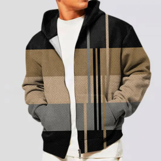 Best OUKU Men's Color Block Graphic Prints Hoodie Hoodies Sweatshirt Streetwear Designer Long Sleeve Hooded Sports & Outdoor Daily Sports Red Blue Zipper Print Spring & Fall Designer