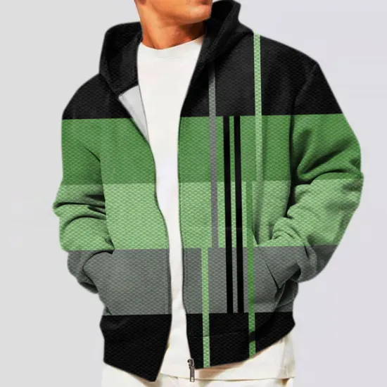 Best OUKU Men's Color Block Graphic Prints Hoodie Hoodies Sweatshirt Streetwear Designer Long Sleeve Hooded Sports & Outdoor Daily Sports Red Blue Zipper Print Spring & Fall Designer