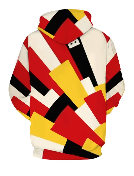 New OUKU Men's Color Block Graphic Prints Hoodie Hoodies Sweatshirt Designer Casual Long Sleeve Hooded Daily Sports Yellow Red Print Spring & Fall Designer
