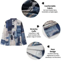 New OUKU Men's Color Block Patchwork Graphic Prints Sweatshirts Sweatshirt Pullover Long Sleeve Sweatshirt Stand Collar Daily Classic Casual 3D Print Holiday Going out Streetwear Drawstring Print Spring