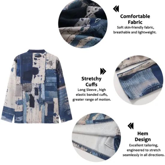 New OUKU Men's Color Block Patchwork Graphic Prints Sweatshirts Sweatshirt Pullover Long Sleeve Sweatshirt Stand Collar Daily Classic Casual 3D Print Holiday Going out Streetwear Drawstring Print Spring