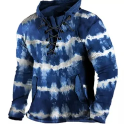 New OUKU Men's Color Block Patchwork Graphic Prints Sweatshirts Sweatshirt Pullover Long Sleeve Sweatshirt Stand Collar Daily Classic Casual 3D Print Holiday Going out Streetwear Drawstring Print Spring