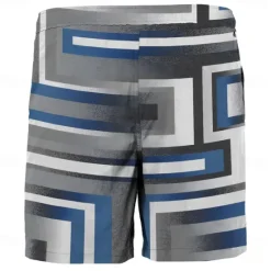 New OUKU Men's Color Block Stripe Patchwork Swim Shorts Board Shorts Swimming Trunks Mid Waist Fashion Streetwear Designer Casual Daily Holiday Pocket Drawstring Elastic Waist Designer Clothing Apparel Blue