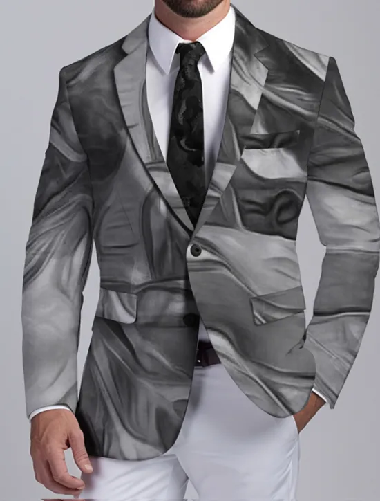 Best OUKU Men's Colorful Gradual Long Sleeve Turndown Business Abstract Work Wear to work Going out Buttons Print Multi Pocket