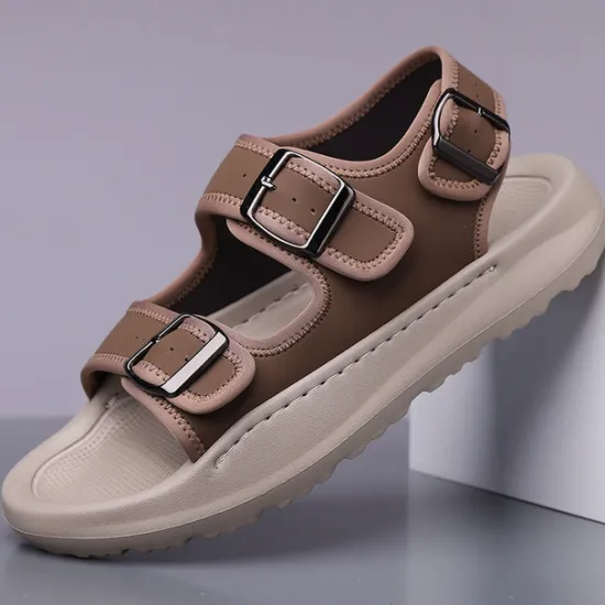 OUKU Men's Comfortable Casual Sandals with Double Buckle Design – Stylish Adjustable Outdoor Footwear for Summer and Vacation