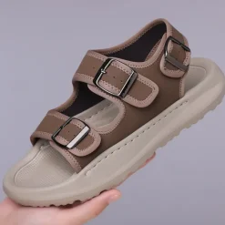 OUKU Men's Comfortable Casual Sandals with Double Buckle Design – Stylish Adjustable Outdoor Footwear for Summer and Vacation
