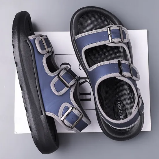 OUKU Men's Comfortable Casual Sandals with Double Buckle Design – Stylish Adjustable Outdoor Footwear for Summer and Vacation