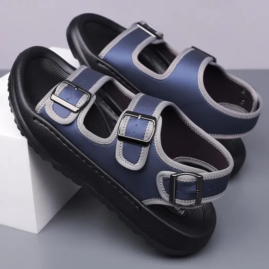 OUKU Men's Comfortable Casual Sandals with Double Buckle Design – Stylish Adjustable Outdoor Footwear for Summer and Vacation