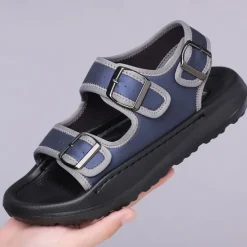 OUKU Men's Comfortable Casual Sandals with Double Buckle Design – Stylish Adjustable Outdoor Footwear for Summer and Vacation