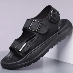 OUKU Men's Comfortable Casual Sandals with Double Buckle Design – Stylish Adjustable Outdoor Footwear for Summer and Vacation