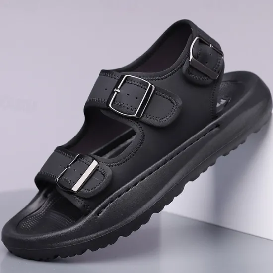 OUKU Men's Comfortable Casual Sandals with Double Buckle Design – Stylish Adjustable Outdoor Footwear for Summer and Vacation