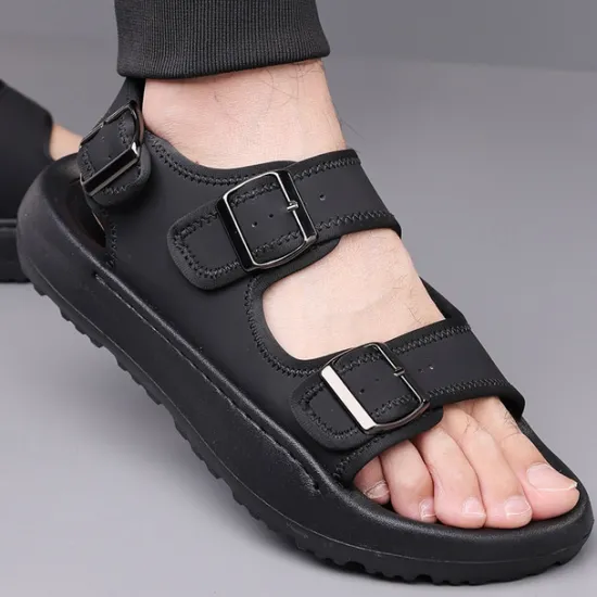 OUKU Men's Comfortable Casual Sandals with Double Buckle Design – Stylish Adjustable Outdoor Footwear for Summer and Vacation