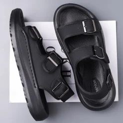 OUKU Men's Comfortable Casual Sandals with Double Buckle Design – Stylish Adjustable Outdoor Footwear for Summer and Vacation