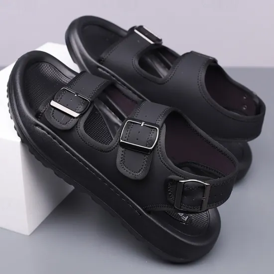 OUKU Men's Comfortable Casual Sandals with Double Buckle Design – Stylish Adjustable Outdoor Footwear for Summer and Vacation