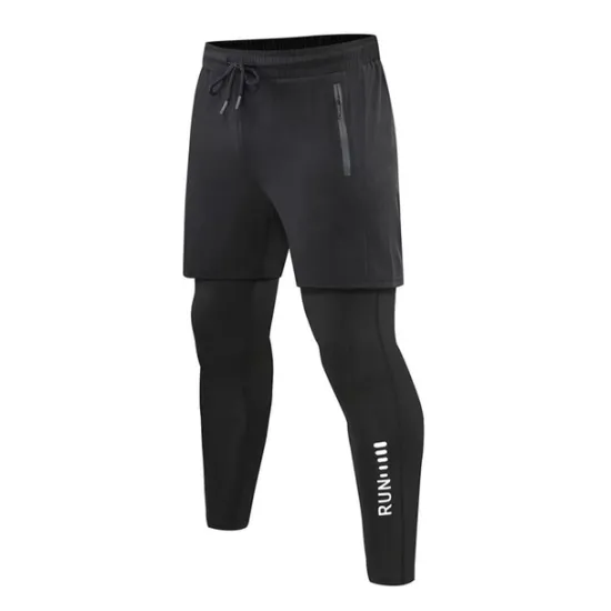 Clearance OUKU Men's Compression Pants Running Shorts With Tights Drawstring 2 in 1 Base Layer Athletic Athleisure Spandex Breathable Quick Dry Moisture Wicking Fitness Gym Workout Running Sportswear Activewear