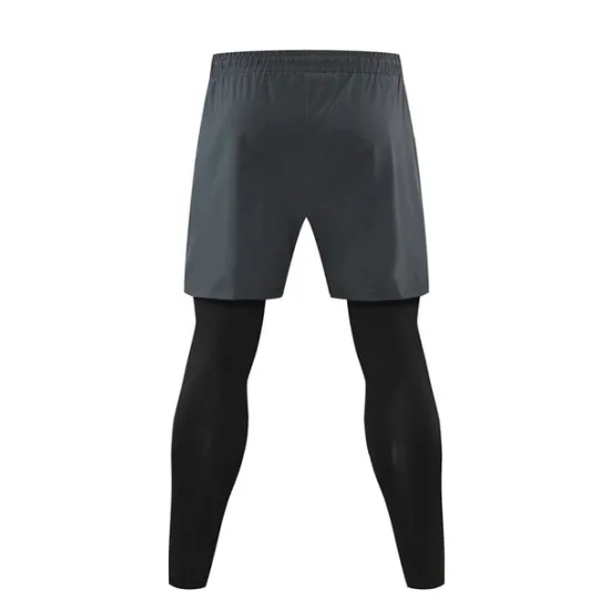 Clearance OUKU Men's Compression Pants Running Shorts With Tights Drawstring 2 in 1 Base Layer Athletic Athleisure Spandex Breathable Quick Dry Moisture Wicking Fitness Gym Workout Running Sportswear Activewear
